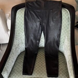 SPANX Shiny Black Leggings 1X